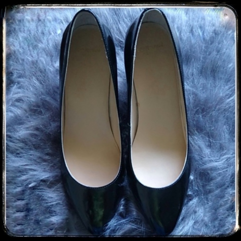 Cole Haan Catalina Wedge Black Patent Shoes Sz 7B - Picture 2 of 4